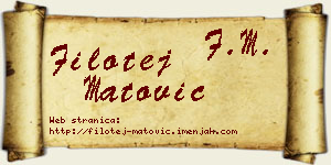 Filotej Matović vizit kartica